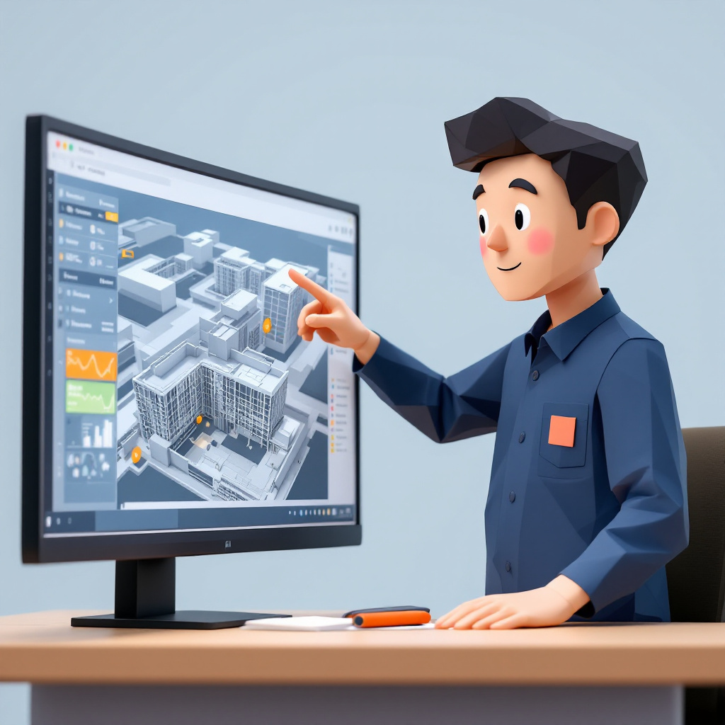 BIM/CIM推進PMのキャラクターイラスト