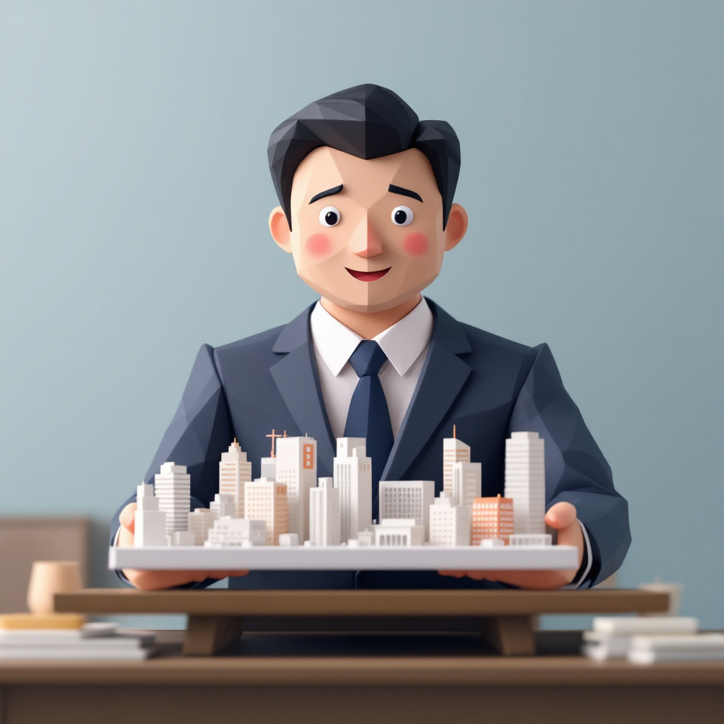 都市開発・再開発PMのキャラクターイラスト
