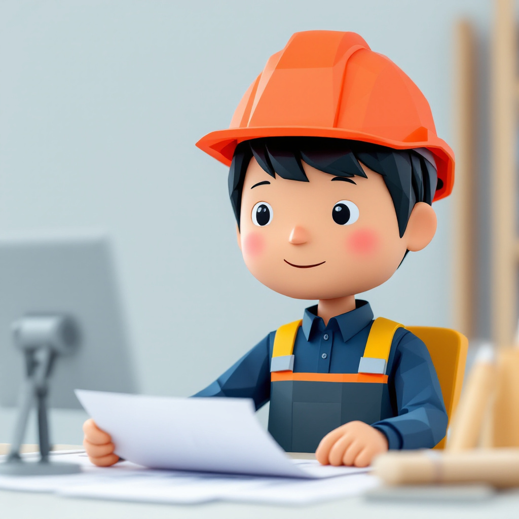 ゼネコン統括PMのキャラクターイラスト